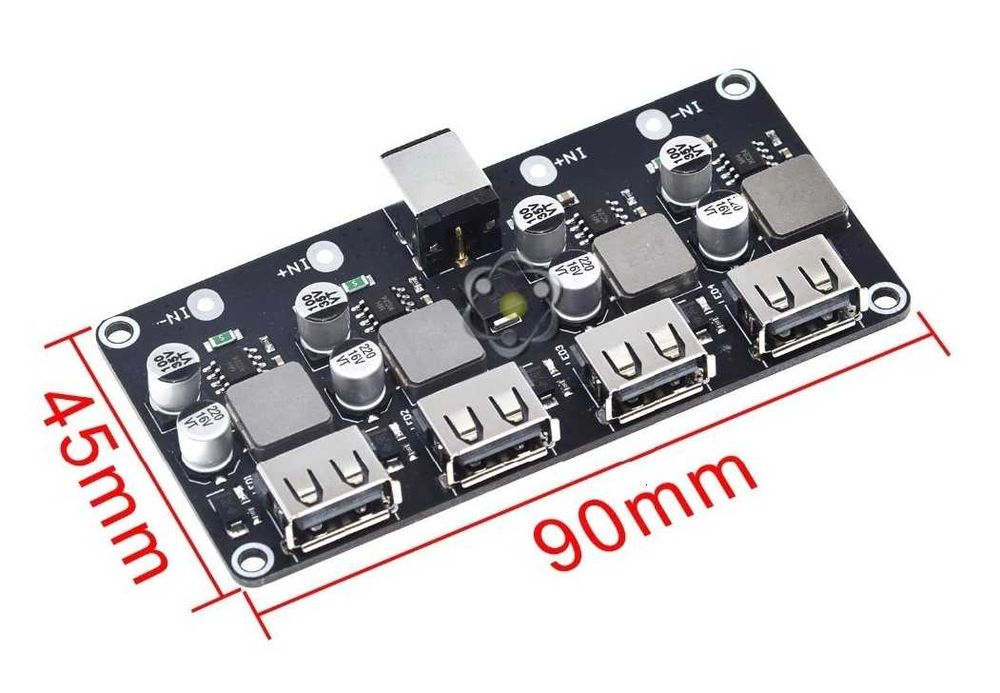 4USB по 18W  Плата (модуль)  швидкої зарядки QC2.0 и QC
