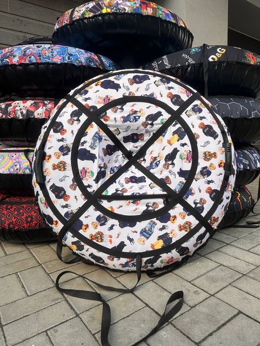 Тюбінг надувний 2в1 100 120 см Орнамент різні принти до 200 кг санки