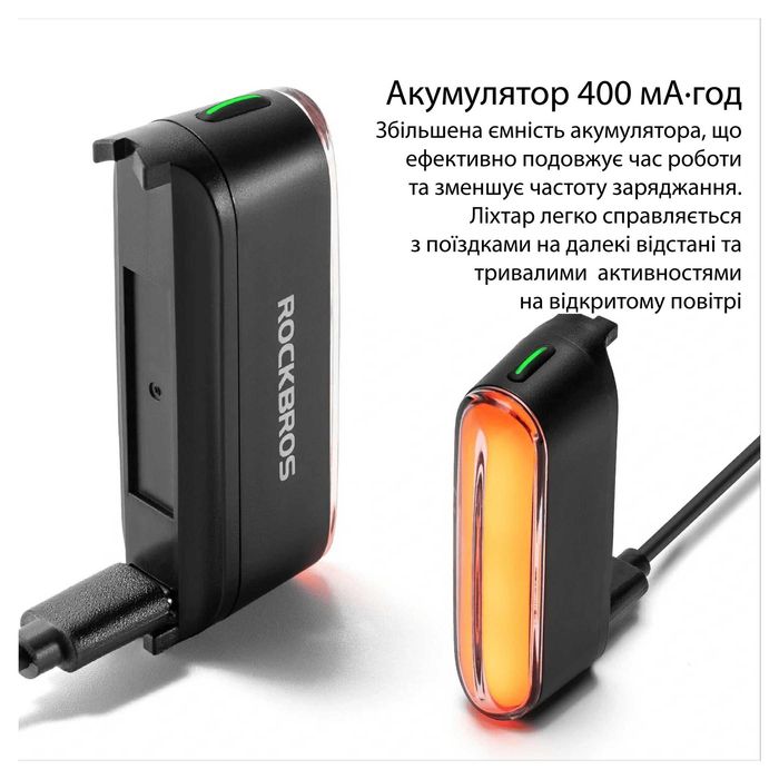 Топ! МАГНІТНА мигалка на велосипед стоп-сигнал, USB Type-C, 400mAh
