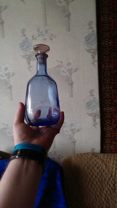 Синий Графин - декантер СССР старый и винтажный