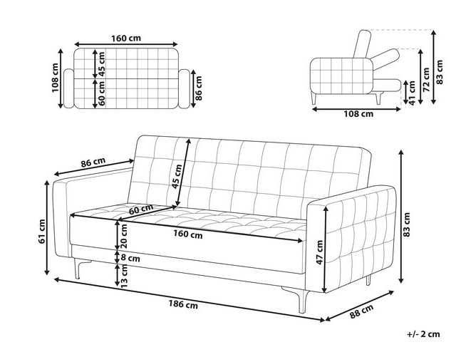 Sofá cama 3 lugares branco