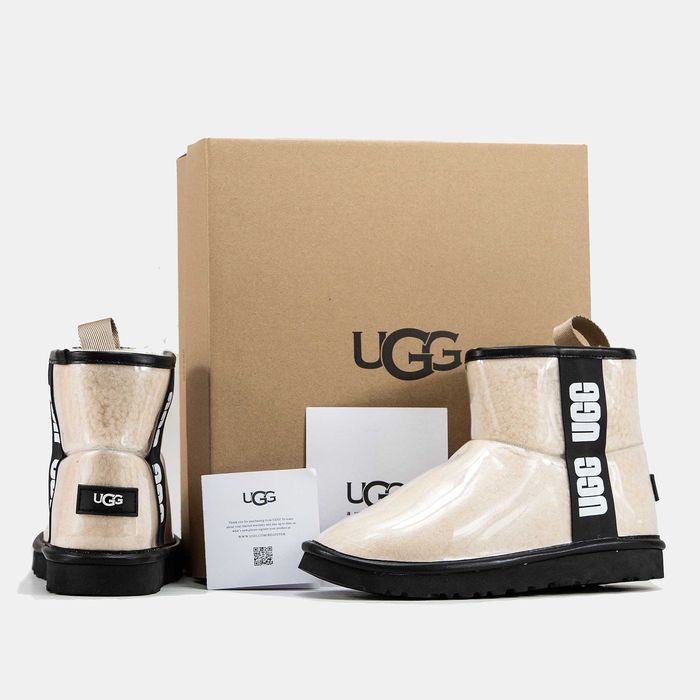 Женские зимние UGG Classic Clear Mini с мехом угги жіночі зимові уггі