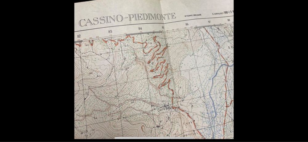 Mapa Monte Cassino 1944 oryginał !