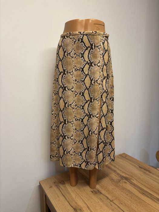 Spódnica midi z viscozy H&M wezowy wzor S/M