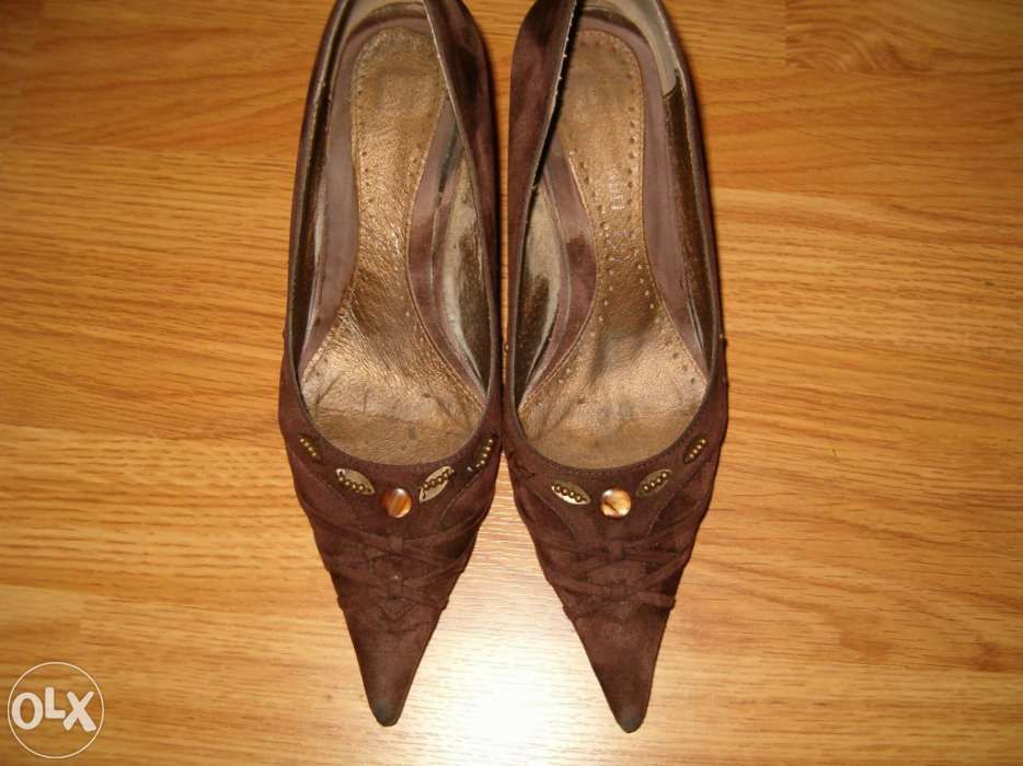 Sapatos castanhos "stilettos" nobuck - 36
