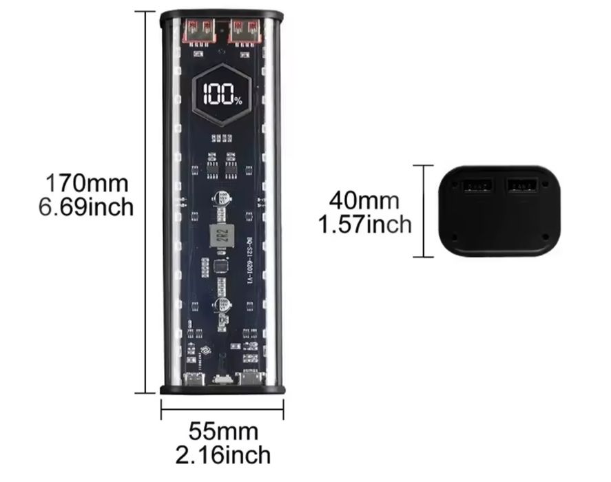 Повербанк корпус на 4 батареи 21700 быстрая зарядка.