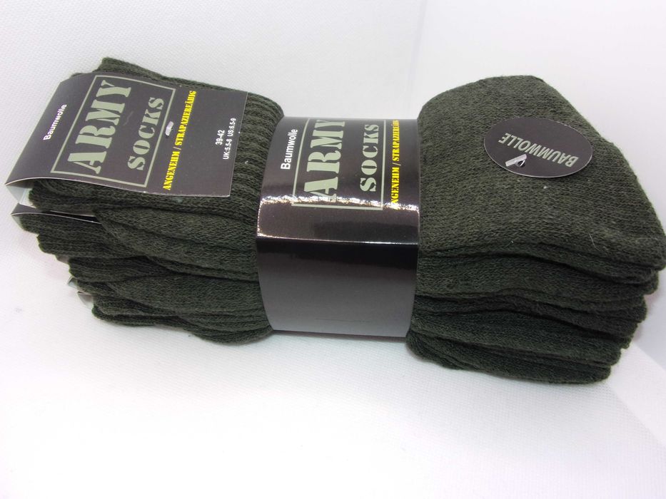 5x Skarpety bawełniane wojskowe frotta, rozmiar 39/42.
