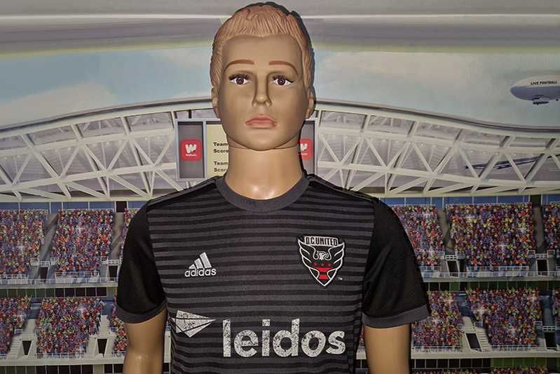D.C. United Black-and-Red MLS Adidas Climalite 2018-20 home size: S/M