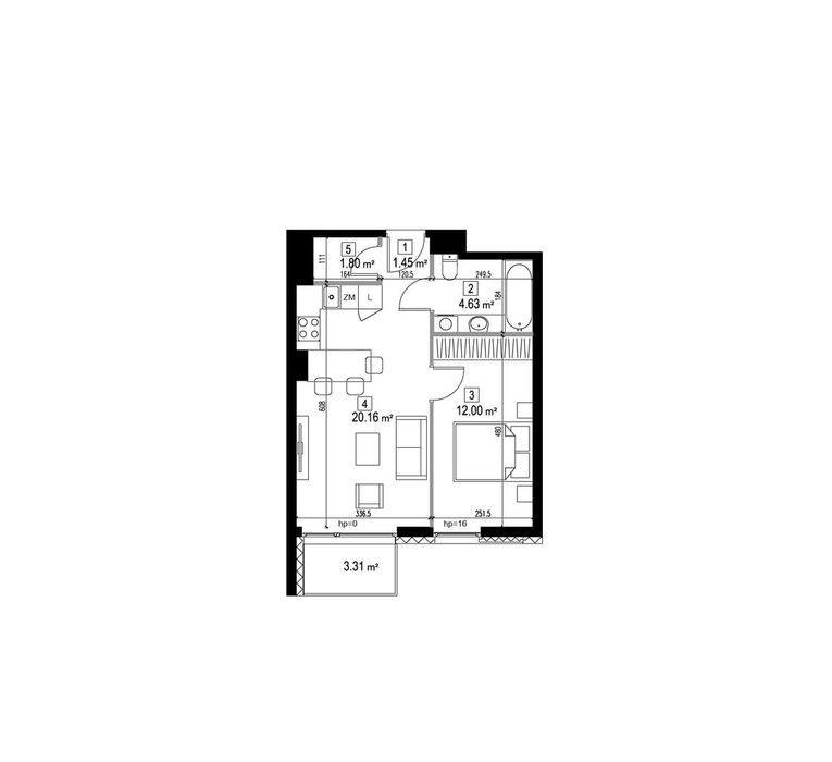 Nowoczesny Apartament 2 pokoje 40 m² z Balkonem - Centrum Zielona Góra - Widok 3