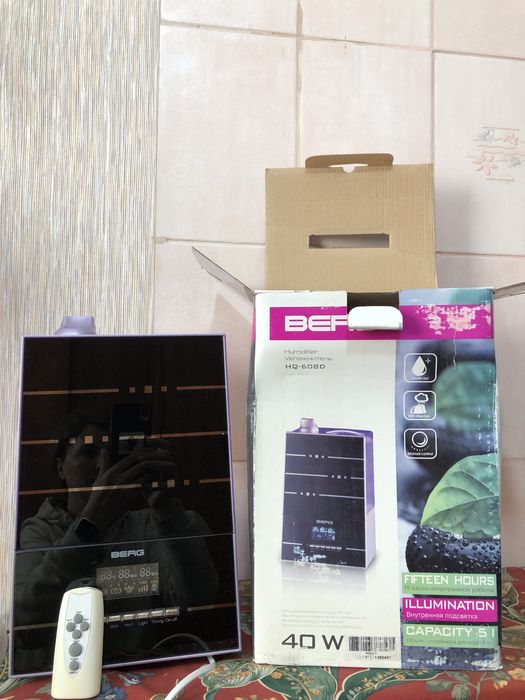 Berg HQ-608D - ультразвуковой увлажнитель с цифровым LED дисплеем. Объем резервуара для воды 5 л.