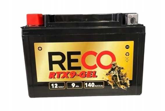 Akumulator motocyklowy Reco RTX9-GEL YTX9-BS ETX9 12V 9Ah 140A L+