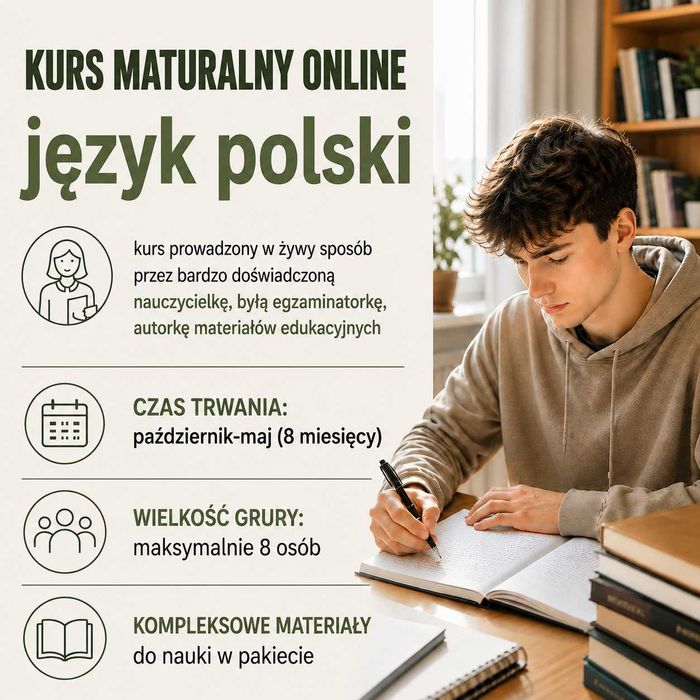 Korepetycje kurs online język polski matura klasa 3 i 4