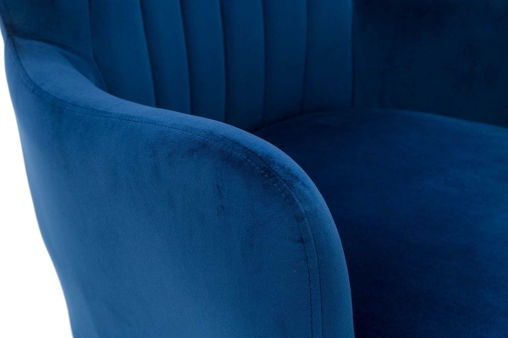 Fotel uszak granatowy/modrakowy welurowy – stan idealny