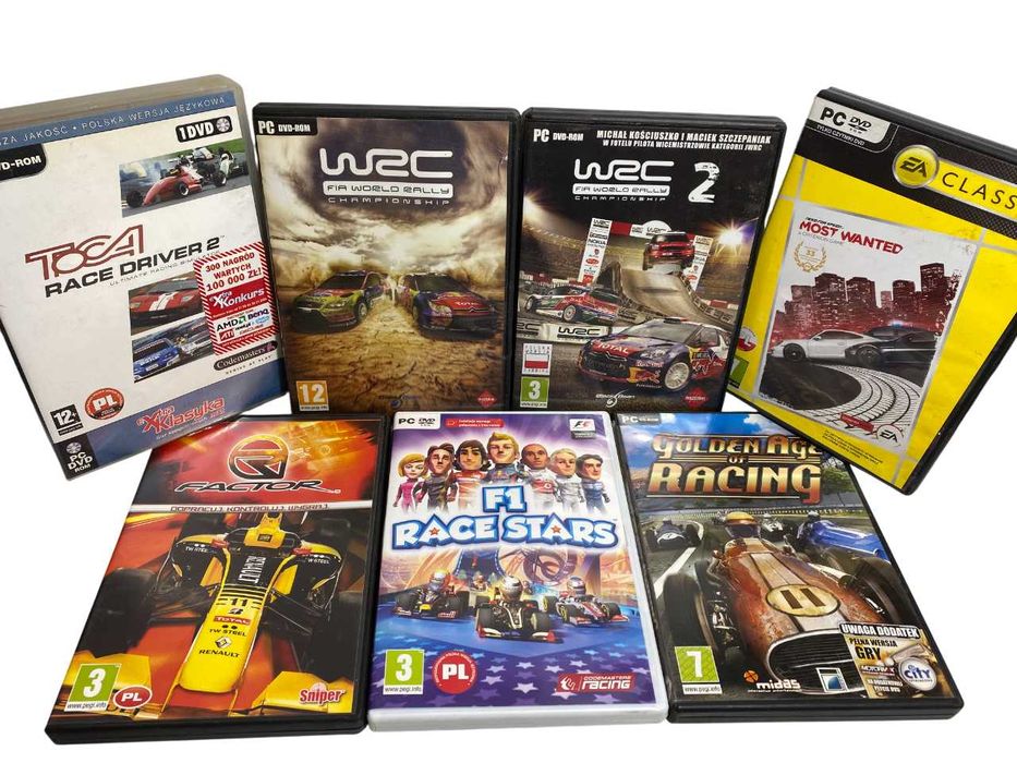Zestaw 7 gier PC - wyścigi / rajdy / klasyki