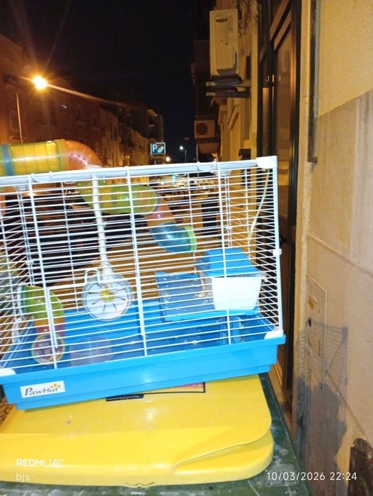 Gaiola grande para hamster com acessórios completos