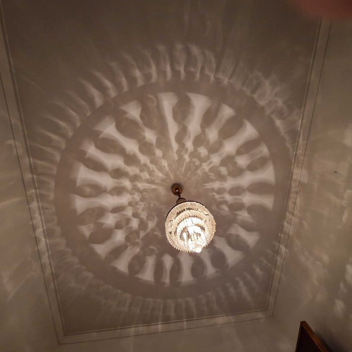 Lustre vintage em cristal lapidado (candeeiro de teto em cascata)
