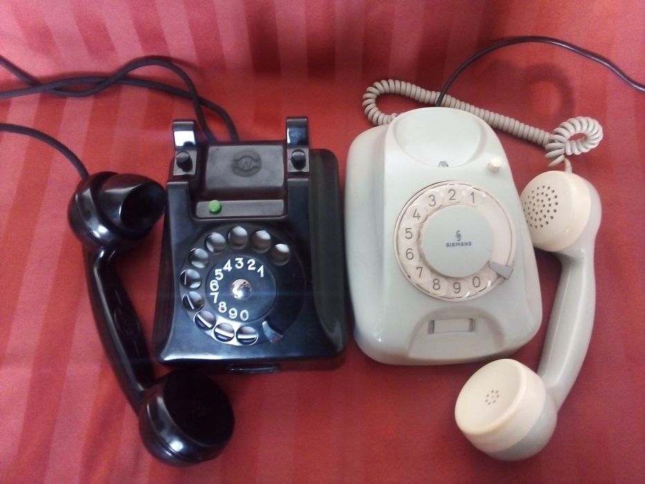 Stary polski ,bakielitowy,stacjonarny  telefon RWT i Siemens