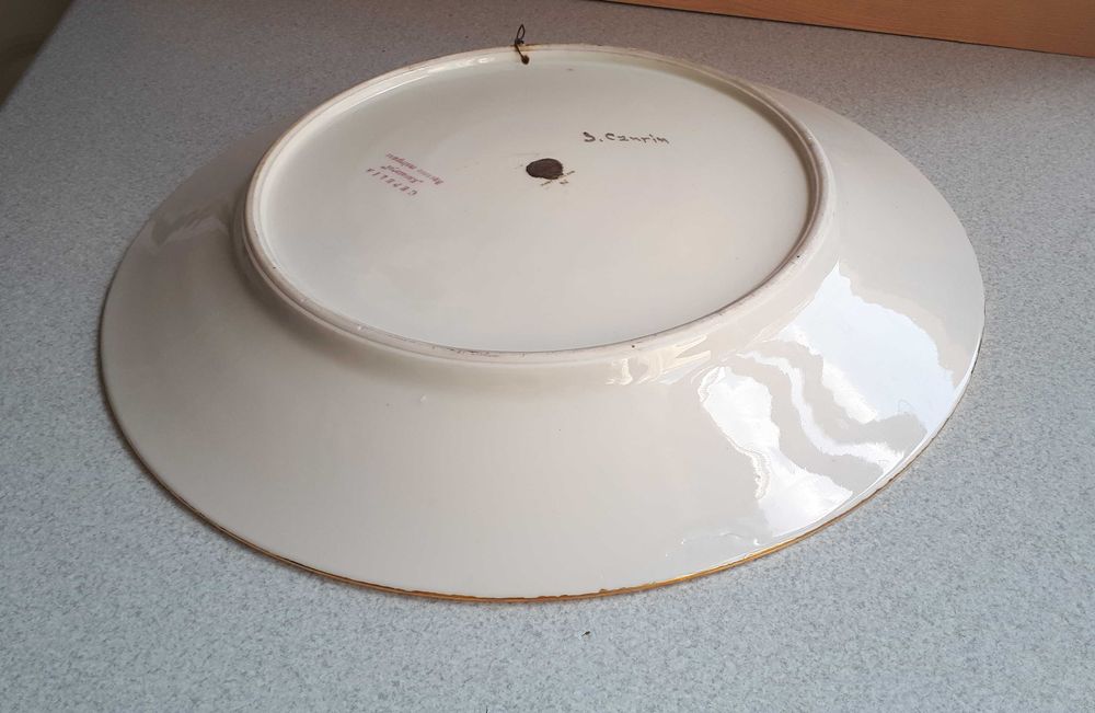 duża patera Chodzież Kwiatogal Cepelia talerz ręcznie malowany vintage