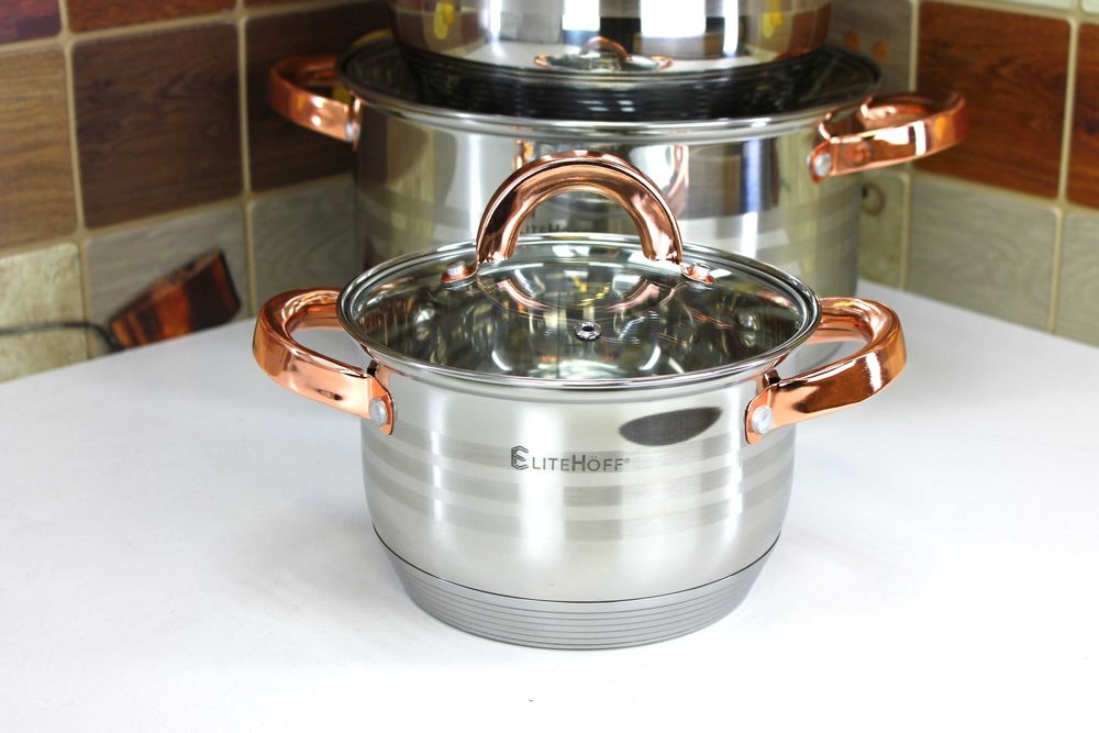 Komplet garnków Elitehoff E-4611 4 szt. stal nierdzewna 6L