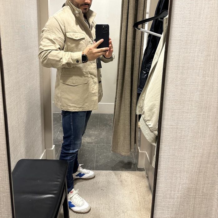 Massimo Dutti - Casaco de bolsos com algodão e linho