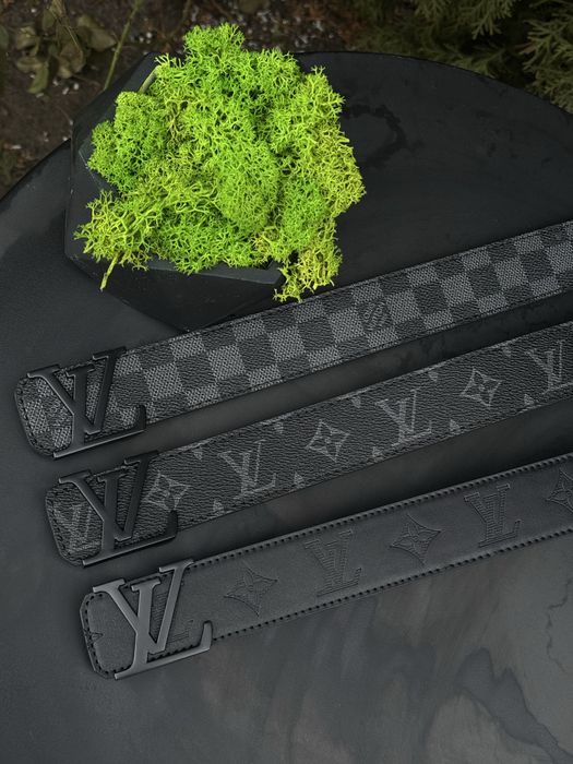 Ремень Louis Vuitton чоловічий шкіряний ремінь Лв Луи Вітон шахматний