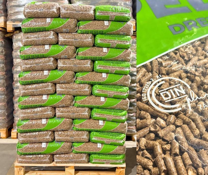 Pellet dębowy liściasty 6mm certyfikat DINplus A1 wysoka jakość!