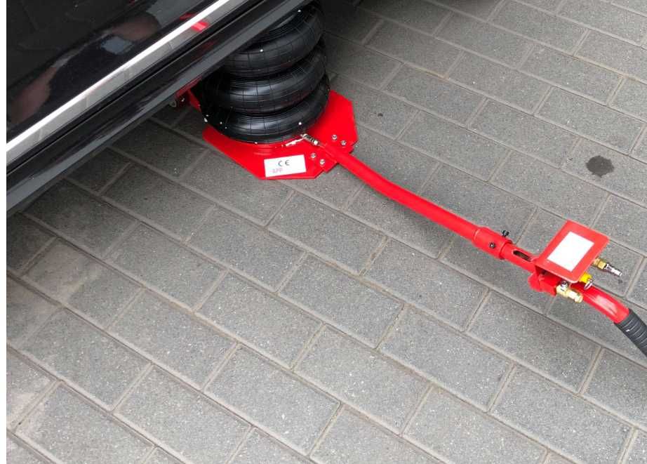 Podnośnik 4T Wzmocniony Pneumatyczny Bałwanek + guma