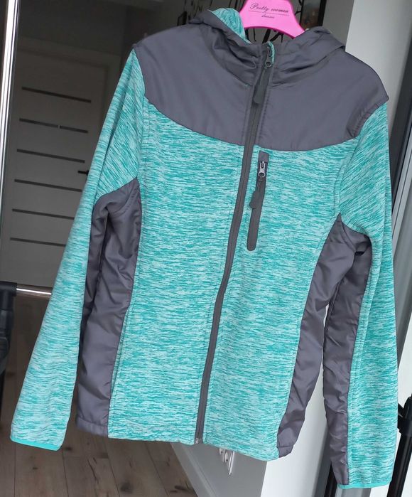 Niebieska bluza kurtka SNOZU 38 M polarowa z kapturem