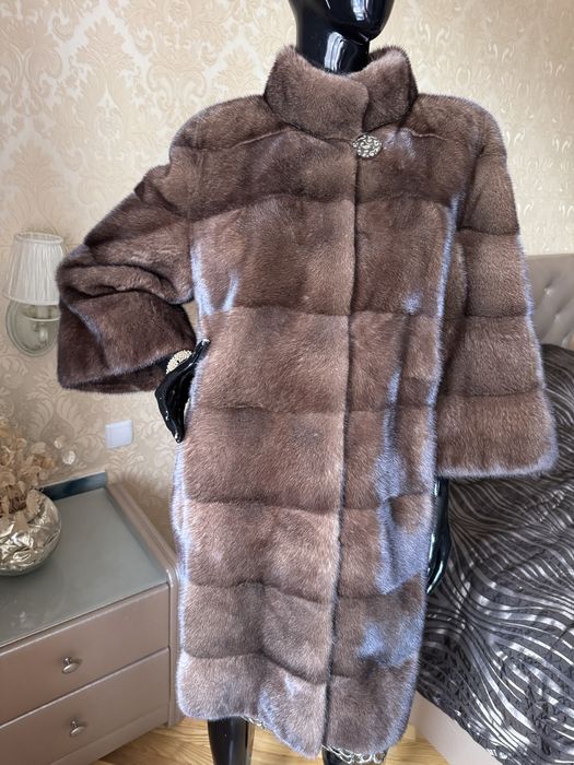 29.01 Київ примірки! Норкова шуба 90 см, 42-46 соболь