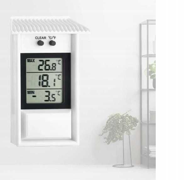 Termometr cyfrowy Max-Min wewnętrzny zewnętrzny LCD TFA Dostmann