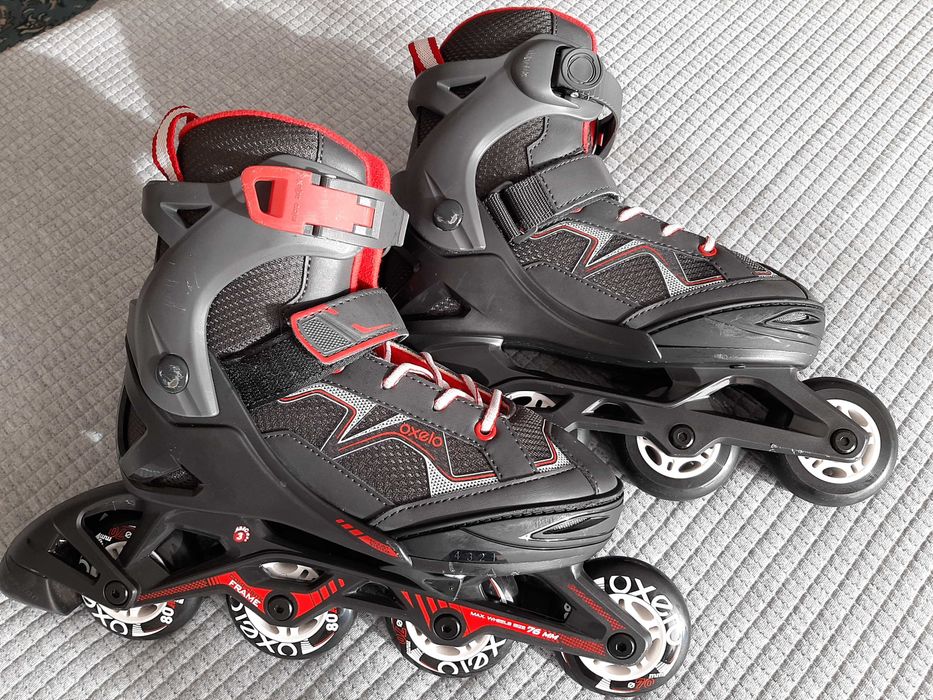 Patins em linha OXELO (ajustáveis 35-38 ) + Saco + Equip. Proteção