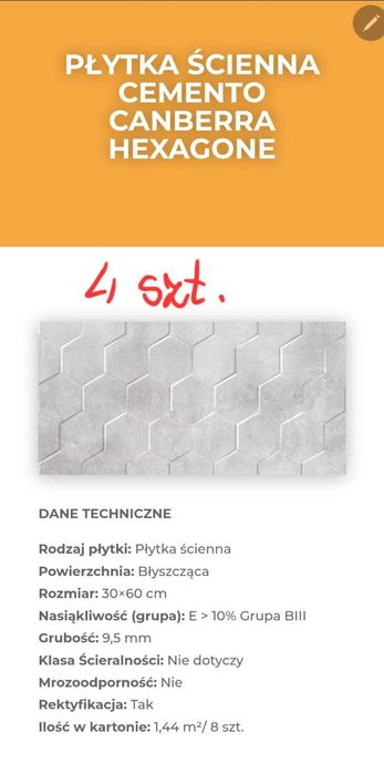 Płytki scienne 30 x 60