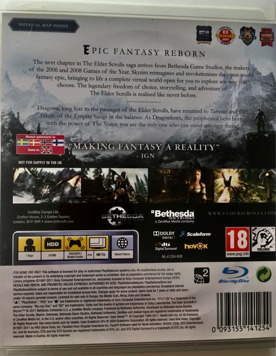 Jogo Playstation - Skirim - novo