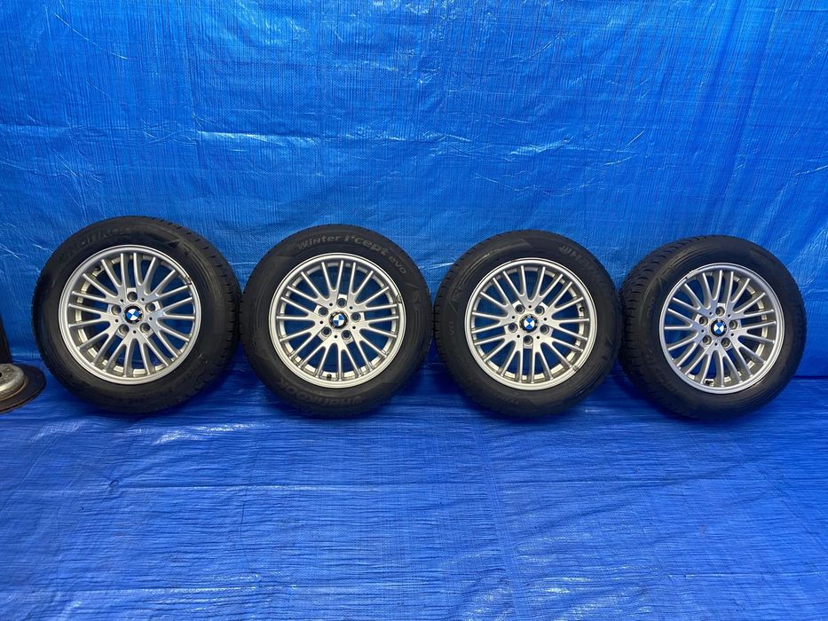 KOŁA KOŁO 17 FELGA ALUMINIOWE ALUSY 17" x 7J  5X120 ; 72,6mm KOMPLET ; OPONY ZIMOWE ZIMA HANKOOK BMW E39 E46 E60 E61 E83 E90 E91 F10 F11 F30 F31 ORYGINAŁ BMW