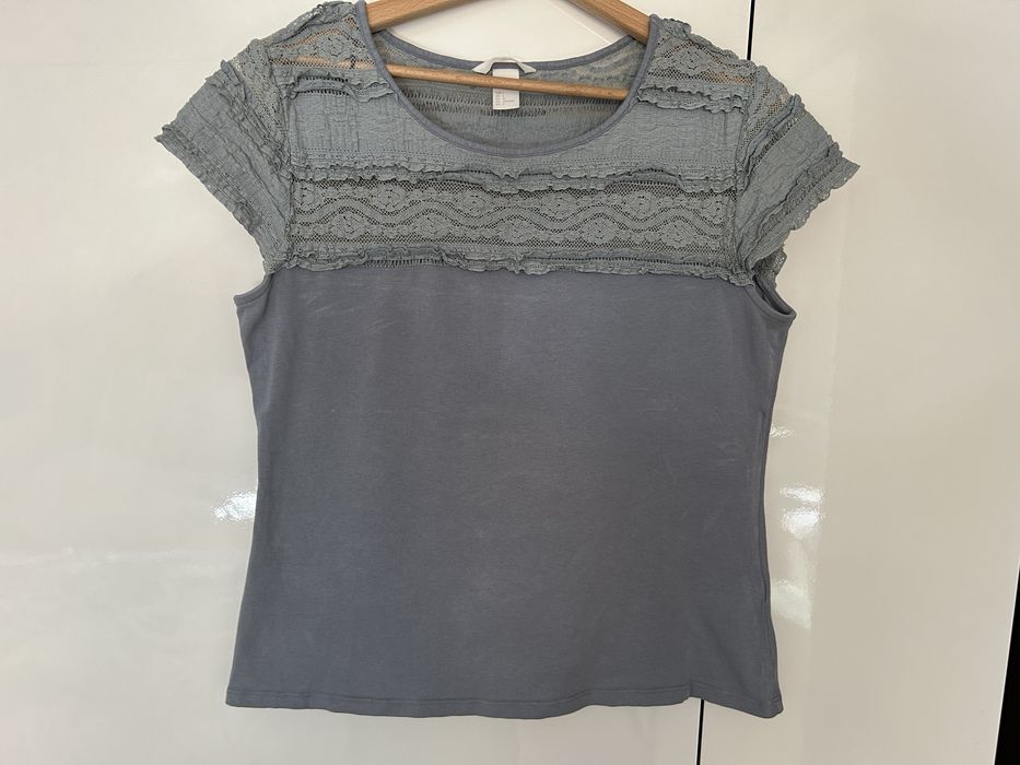 T-Shirt z koronką H&M Rozmiar L