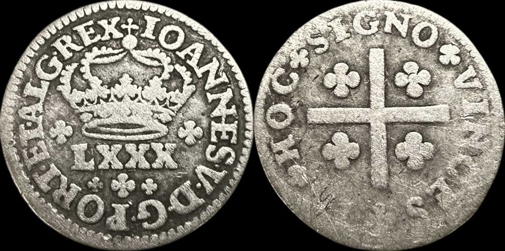 Tostão (100 Reis) - ND 1706/1750 - D. João V - Lisboa (Prata)