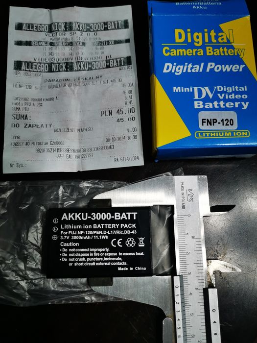 Akumulator / bateria do aparatu fotograficznego 3.7V 3000mAh/11.1Wh