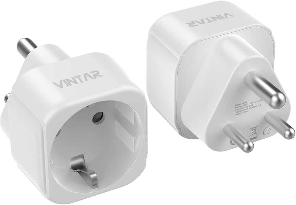 Zestaw 2x Adapter Podróżny VINTAR – Przejściówka UK/US na PL/EU (16A, 4000W)