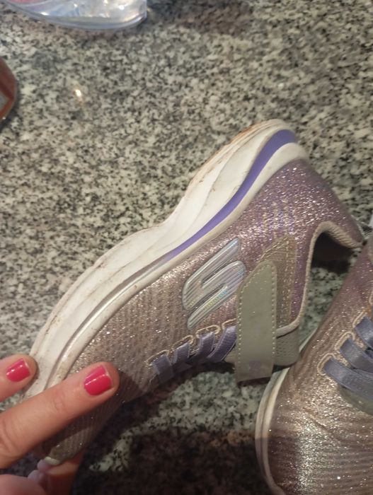 Sketchers glitter sapatos infantis tamanho 30 como novo