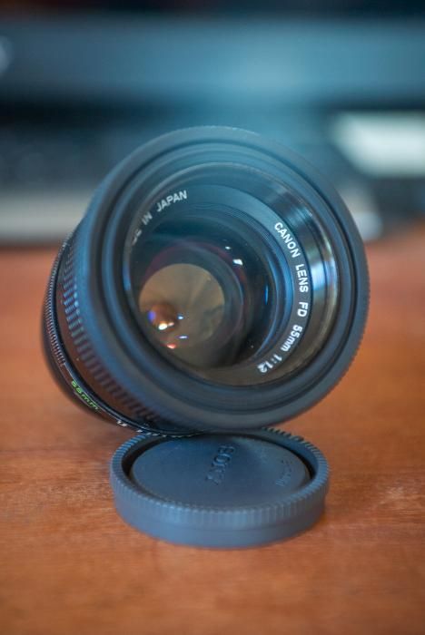 Objectiva Canon FD 55mm f/ 1.2 + adaptador FD-NEX