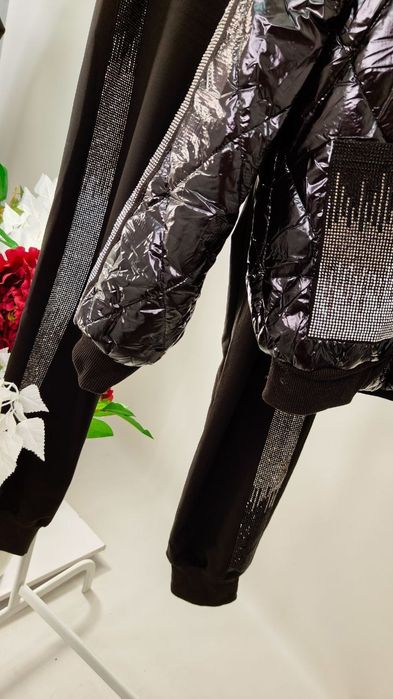 Костюм-куртка і штани Турція зі стразами батал 52-56