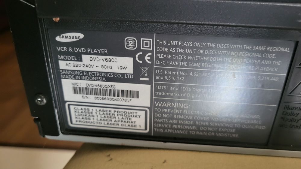 Odtwarzacz video + DVD Samsung 6 głowic