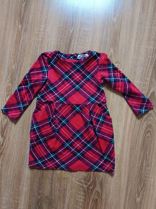Świąteczna sukienka w kratę H&M 98/104cm