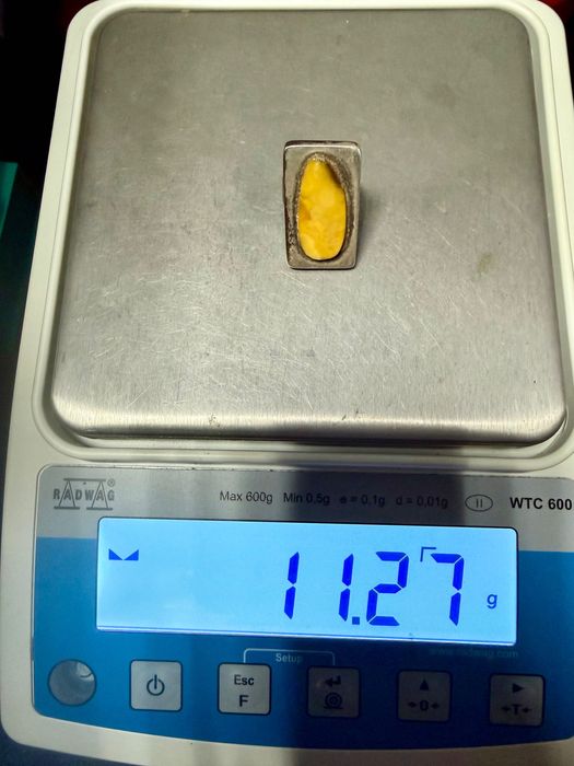 Pierścionek | Bursztyn | Srebro 925 | Stan dobry | Biżuteria Vintage