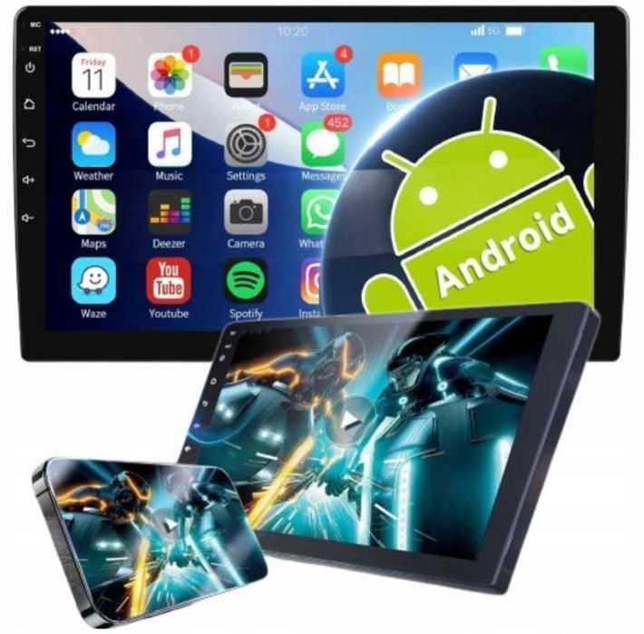 ANDROID 14- 4/32 GB Carplay Android auto GPS USB wifi BT RDS 1 DIN 9"