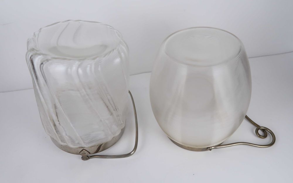 Boleira antigas Art Deco em vidro espiral, CADA