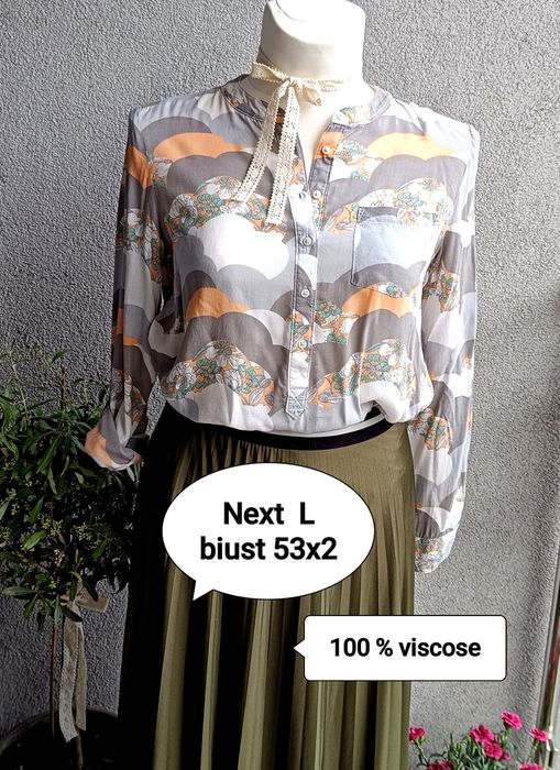 Next koszula damska L biust 53x2 flowers 100% viscose pastel color
