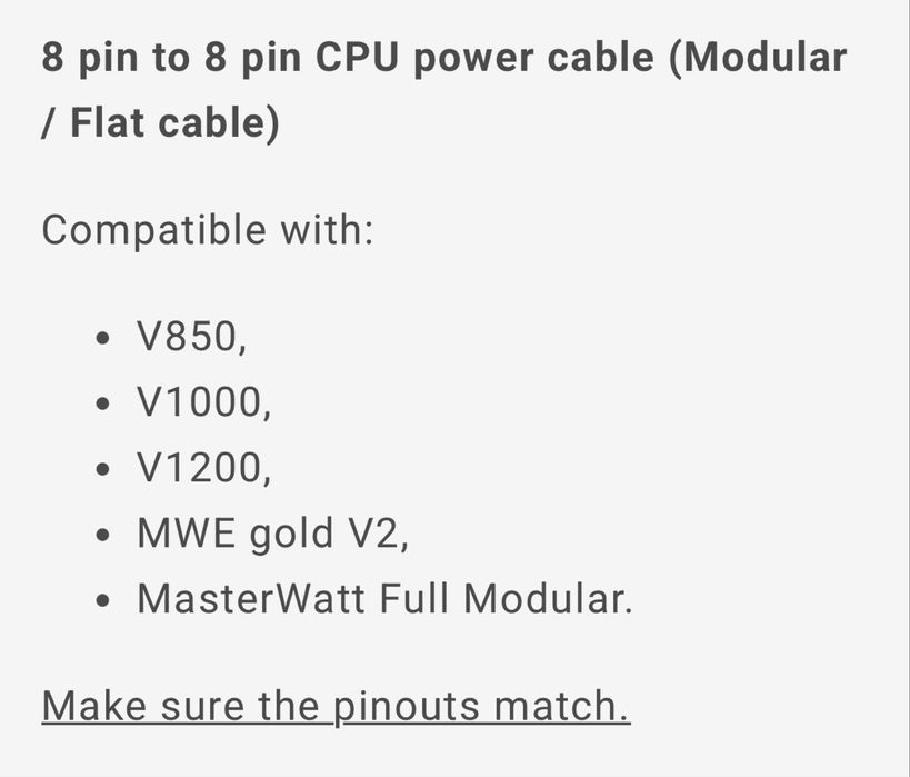 Cabo modular fonte coolermaster 8 pin cpu