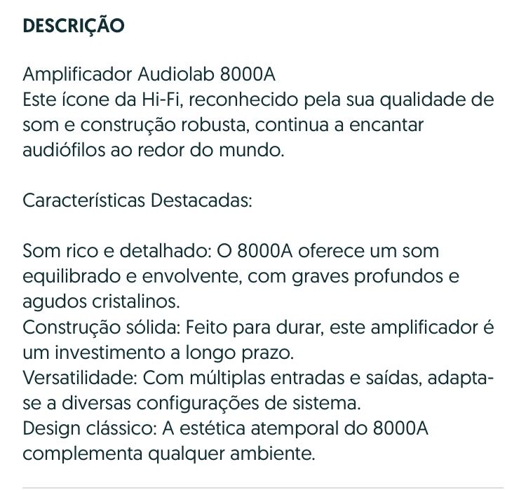 Amplificador audiolab 8000a a fincionar perfeitamente