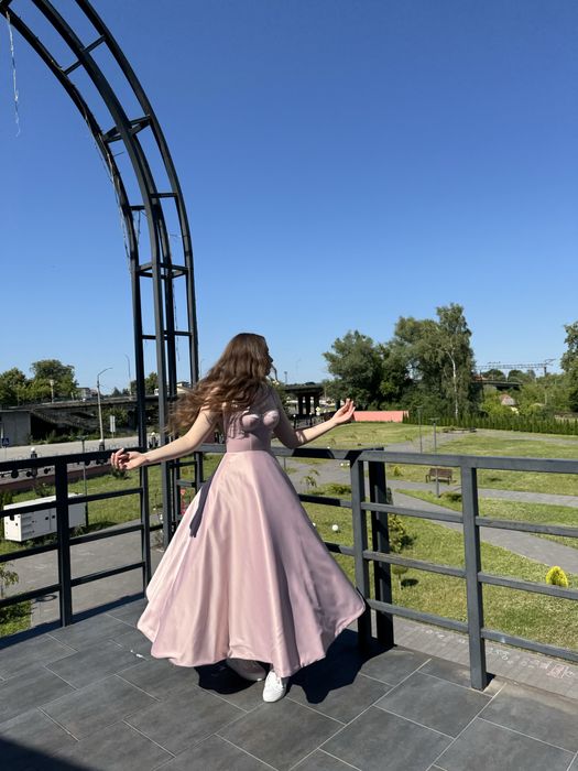 Сукня на випускний максі рожева, вечірня сукня Tsarskaya.corset